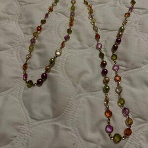 Women's multi-colored glass beaded 30" necklace